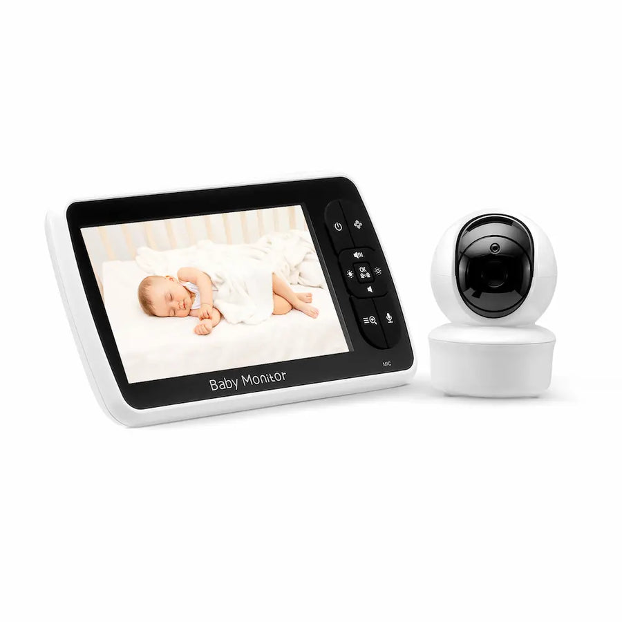 Babyalarm med 5-tommers skærm og kamera til tydelig videoovervågning af baby