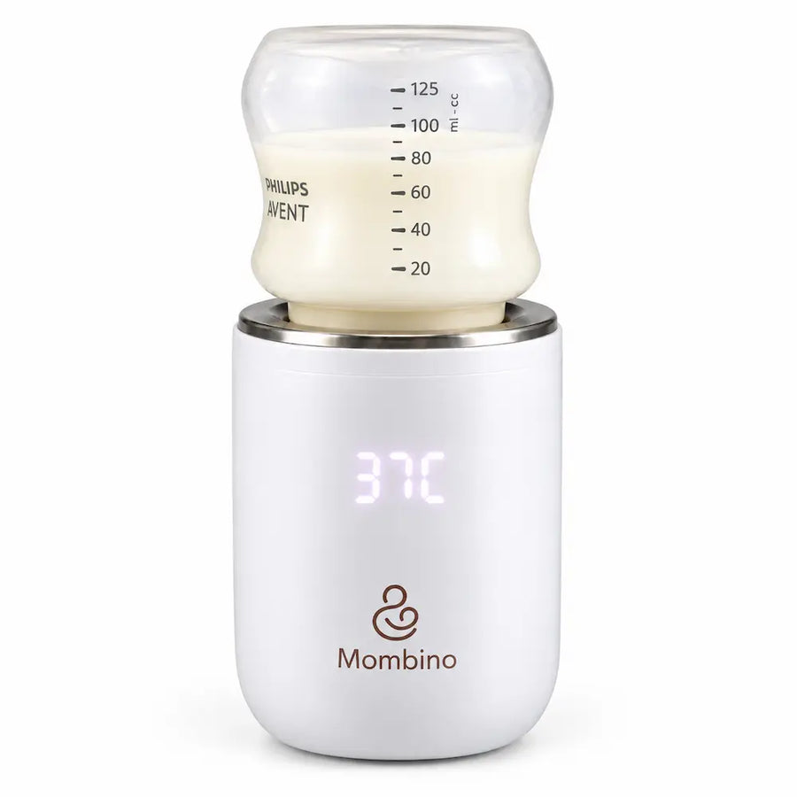 Mombino HeatGo bærbar flaskevarmer med Philips Avent Natural Response flaske